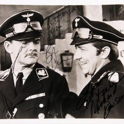 Bob Crane and Richard Dawson signed Hogans Heroes photo 
