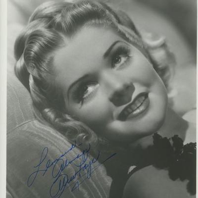 Alice Faye signed photo