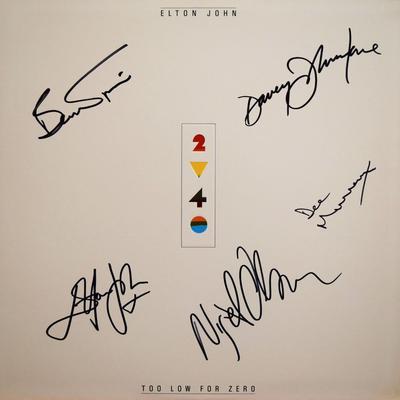 Elton John signed Too Low For Zero album