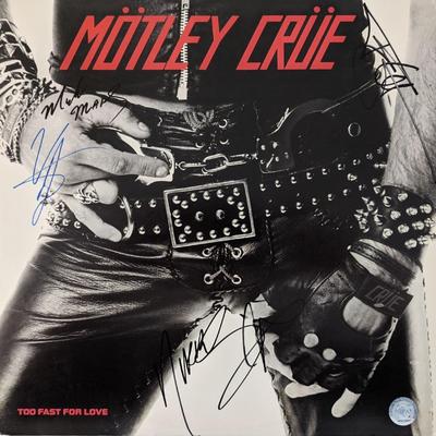 Motley Crue Too Fast For Love Signed Album. GFA Authenticated