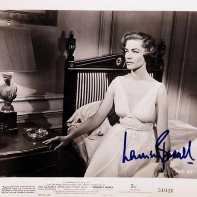 Lauren Bacall signed movie still photo 