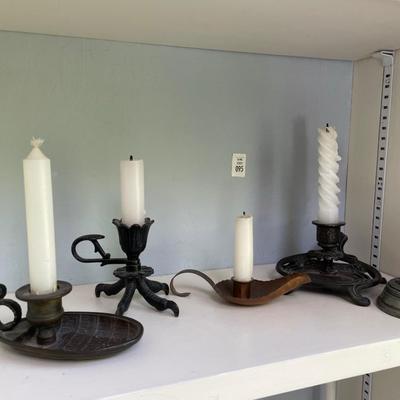 Mixed metal candlesticks