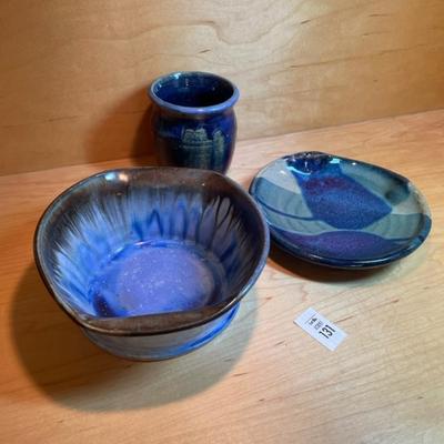 Blue and green pottery set