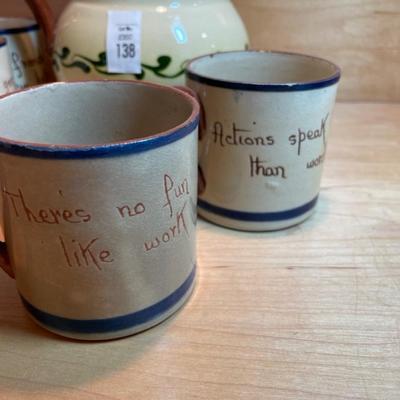 Hand painted pitcher and mugs.
