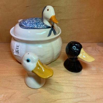 Cute goose jar and salt & pepper shakers