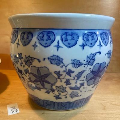 Asian blue and white ceramic pot and serving dish