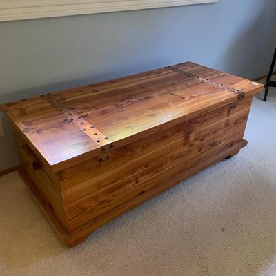 Cedar lined chest with copper details