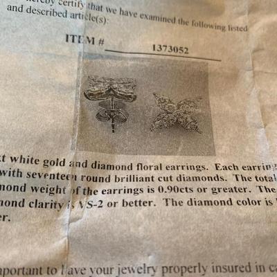 14k White Gold Floral Earrings