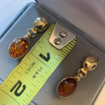 14k Gold Amber Earrings