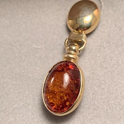 14k Gold Amber Earrings