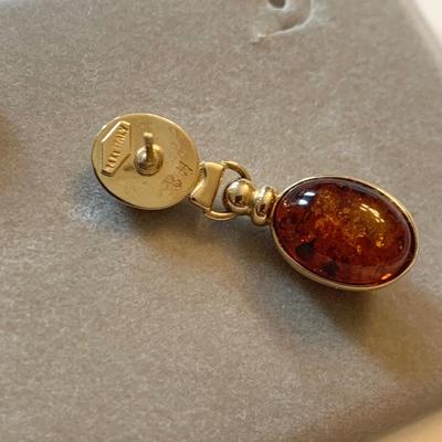 14k Gold Amber Earrings