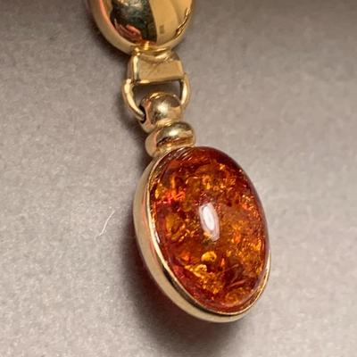 14k Gold Amber Earrings