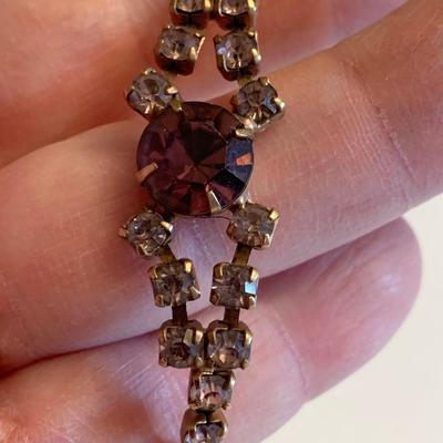 Vintage Rhinestone Matching Necklace Bracelet & Earrings