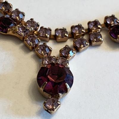 Vintage Rhinestone Matching Necklace Bracelet & Earrings