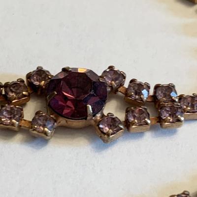 Vintage Rhinestone Matching Necklace Bracelet & Earrings