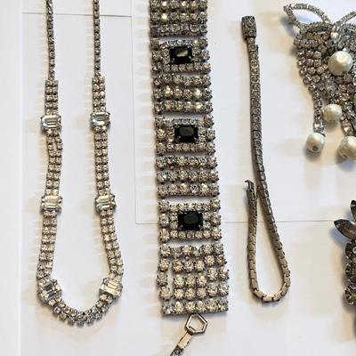 Vintage Rhinestone Jewelry Lot