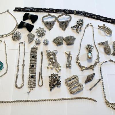 Vintage Rhinestone Jewelry Lot