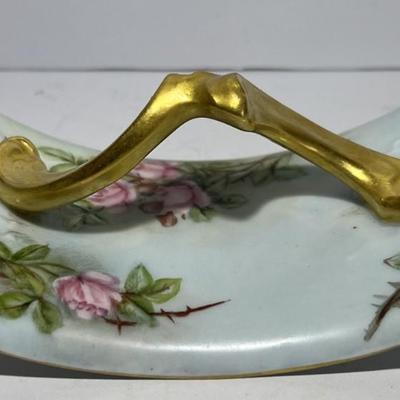 T & V Limoges France Hand Painted Porcelain Unusual Home Decor 5.75" x 2" Tall as Pictured.