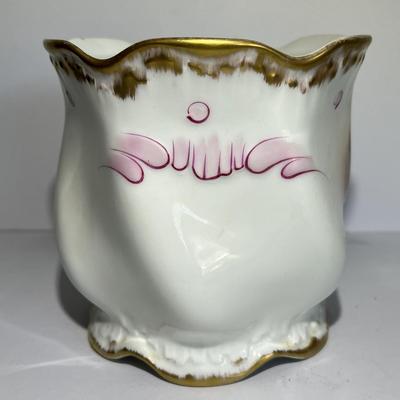 Limoges France Depose Hand Painted Madame Porcelain Jar/Vase Home Decor 5.50" x 5.75" Has a Reverse Stress Crack as Pictured.