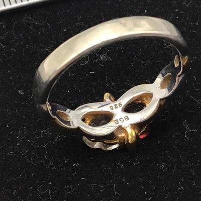 925 Silver Double Heart Ring