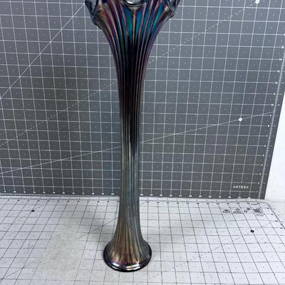 Iridescent Glass Fluted VASE 