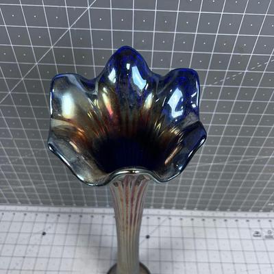 Iridescent Glass Fluted VASE 