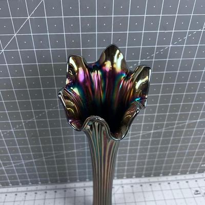 Iridescent Glass Fluted VASE (Slightly Smaller) 