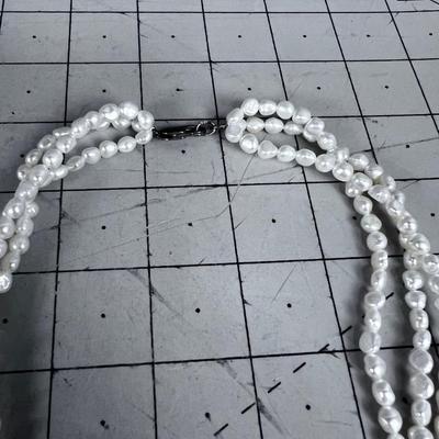 HONORA Fresh Water White Pearl Necklace with Snowflake Pendant