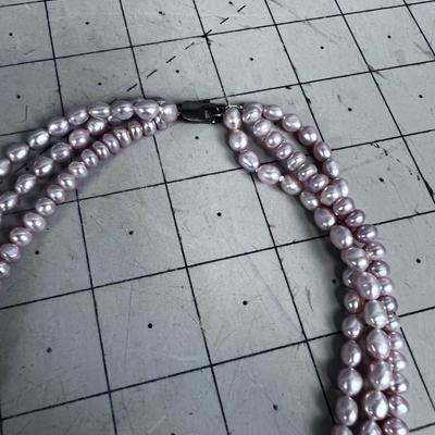 HONORA PINK Fresh Water Pink  Pearl Necklace with Flower Pendant