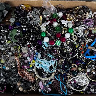 Tray full of Costume Jewelry: Bracelets and Rings