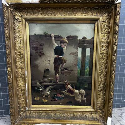 Antique Giclee Print Gold tone Frame