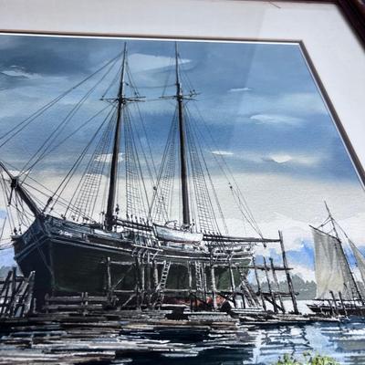 Large, Port Blakely Washington, Watercolor NICE! Ian Ramsay Artist