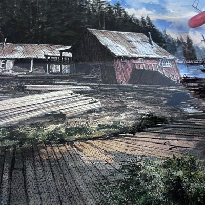 Large, Port Blakely Washington, Watercolor NICE! Ian Ramsay Artist