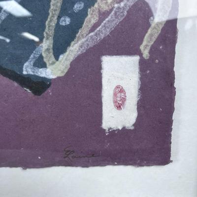 Pair of Abstracts Post Modern "Fans" on Artist made Paper