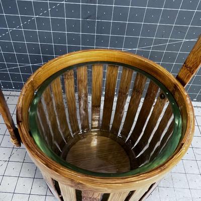 Mid Century Bamboo Ice Bucket