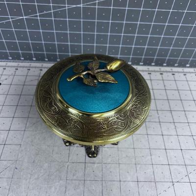 Metal Footed Dish with lid