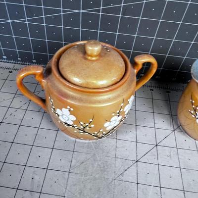 Japanese Lusterware Cream & Sugar 