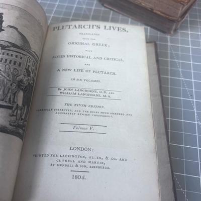 Plutarch's Lives Six Volume Set Dated 1805