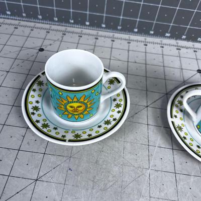 Sun & The Moon Espresso Cup & Saucer (2) 