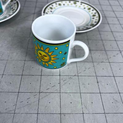 Sun & The Moon Espresso Cup & Saucer (2) 