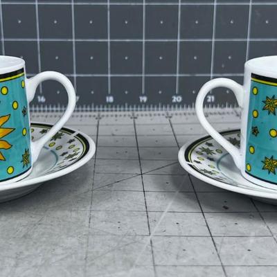 Sun & The Moon Espresso Cup & Saucer (2) 