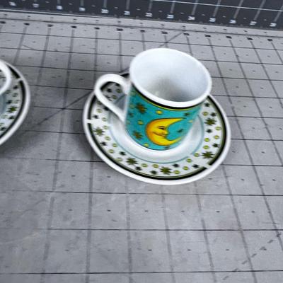 Sun & The Moon Espresso Cup & Saucer (2) 