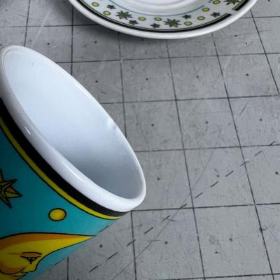 Sun & The Moon Espresso Cup & Saucer (2) 