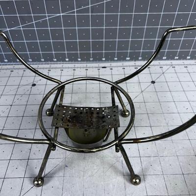 AWESOME! Blue 1957 Embroidery PYREX With Cradle. OLD! 