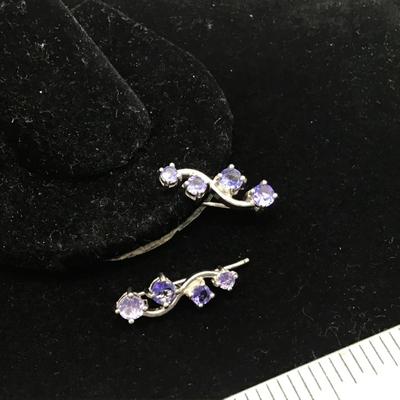 9 25 Sterling Silver Tanzanite Earrings