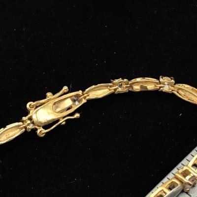 Beautiful, Gold Tone Locking Tennis Bracelet