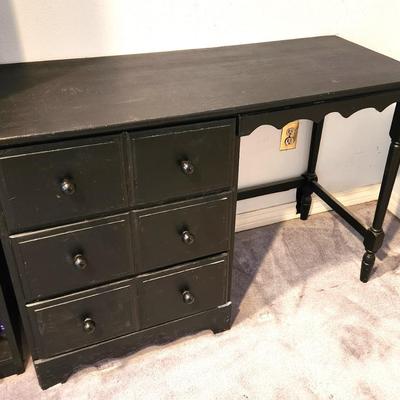 Lot #85 Contemporary Country style Knee Hole desk with drawers - painted