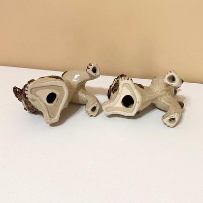 Pair (2) ~ Glazed Ceramic Foo Dogs