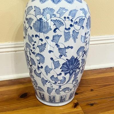 24” Ceramic Oriental Floor Vase