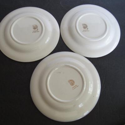 Lot of 3 Antique George and Martha Washington Plates, Capsco, Washington DC, 22K